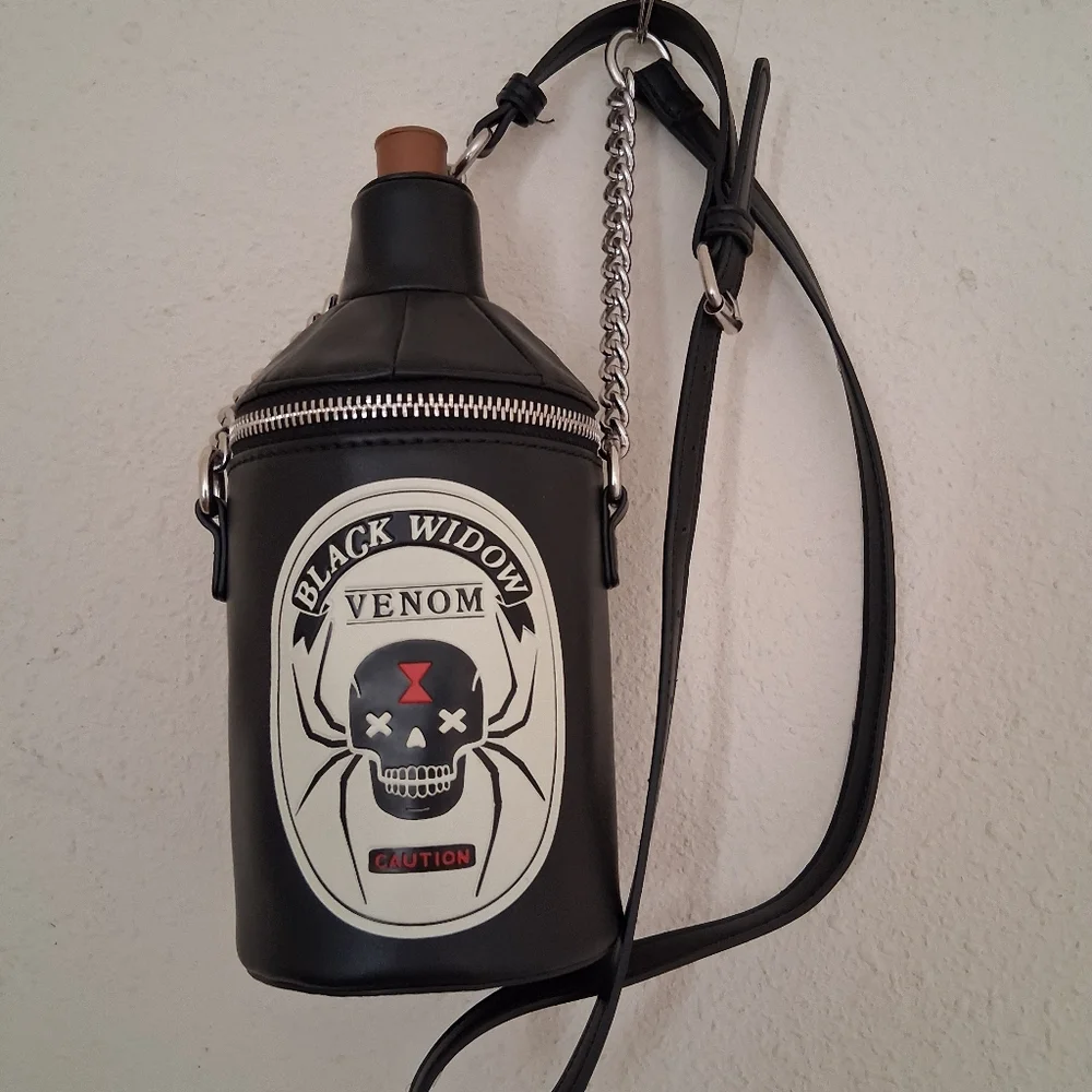 Mad Engine Black Widow Venom Bottle Crossbody Purse - Picture 1 of 9